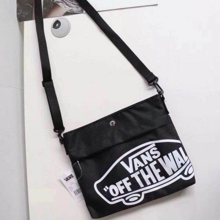 [Cod] vans men's canvas canvas shoulder bag black printing messenger