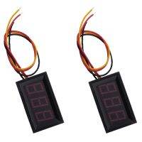 2X DC 0-99.9V 3 Wire LED Digital Display Panel Volt Meter Voltage Voltmeter Car Motor - GREEN