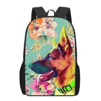 【CW】 German Shepherd Dog Pattern School for Children Boys Book Kids Schoolbags Bagpack