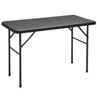 โต๊ะอเนกประสงค์พับลายหวาย HDPE SURE FR-120 120 ซม. สีดำFOLDING TABLE SURE FR-120 120CM BLACK HDPE RATTAN **ราคาดีที่สุด**