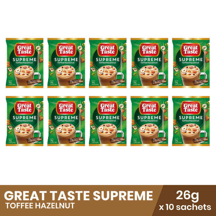 GREAT TASTE Supreme Toffee Hazelnut 26g x 10 sachets, breakfast item