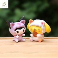 DISFUNNY 5pcs/set Cinnamoroll ฟิกเกอร์ Kuromi Melody Action FIGURE คุโรมิ เมโลดี้ ตุ๊กตาอนิเมะ Kuromi โมเดลโมเดลจำลอง เครื่องประดับโต๊ะโต๊ะ