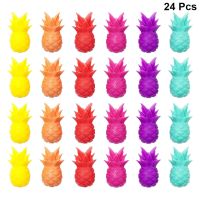 24pcs/12pcs  Pineapple Shape Wine Glass Markers Silicone Wine Identifier Drinking Cup Sign (6 Colors) Bar Wine Tools