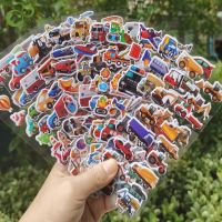 【CW】™۞  10 Sheets Puffy Stickers for Kids Engineering Excavator Cartoon Cars Children Boy