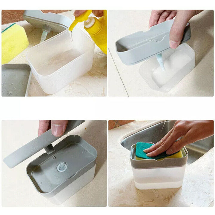 กล่องใส่สบู่พิมพ์อัตโนมัติในห้องครัวกล่องใส่ของเหลวผ้าทำความสะอาดแปรงทำความสะอาดเครื่องล้างจาน