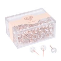 Transparent Rose Gold Thumb Tacks Ball Push Pin Nail For Photo Wall Soft Painting Cork Board Office Accessories Push Pins Set Clips Pins Tacks