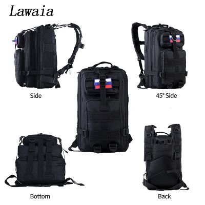 ：“{—— Lawaia 30L Backpack Nylon Material Tactical Military Backpack Outdoor Camping Travel Portable Gear