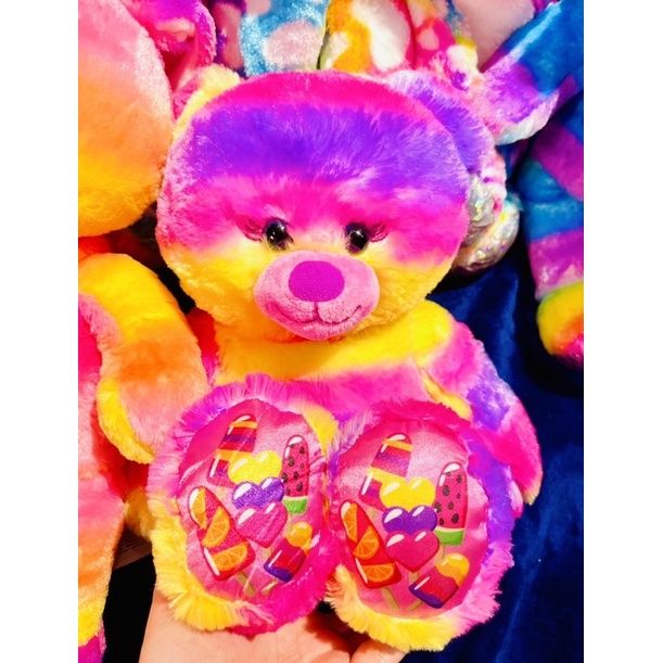 ตุ๊กตาบิ้วอะแบร์-tropocal-summer-สีสดมากขนนุ่มใหม่มากจ้า-build-a-bear-สินค้ามือสองนำเข้าจากอเมริกา