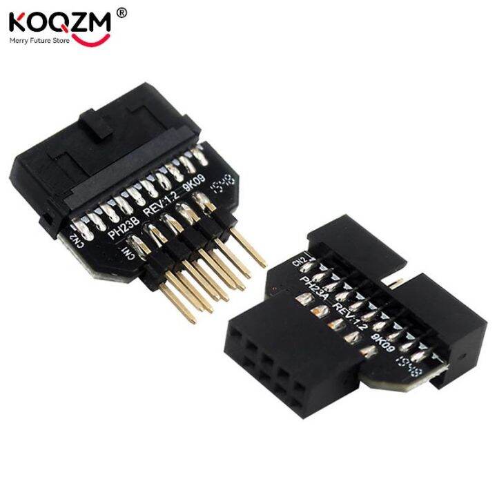 USB2.0 9 pin To USB3.0 19pin Front Panel Plug in Connector Motherboard ...