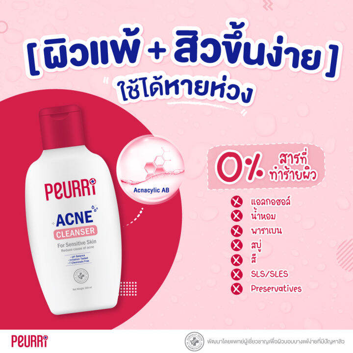 คลีนเซอร์-เจลแต้มสิว-peurri-cleanser-100-ml-acne-gel-8-g