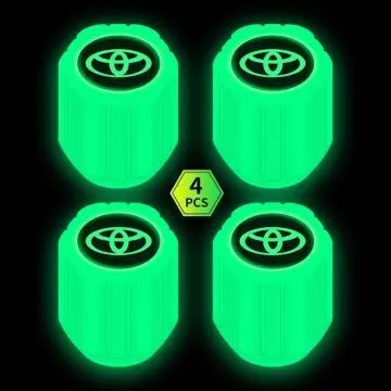 4Pcs Glow In Dark Green Car Tire Valve Stem Caps Cover Luminous Auto  Accessories