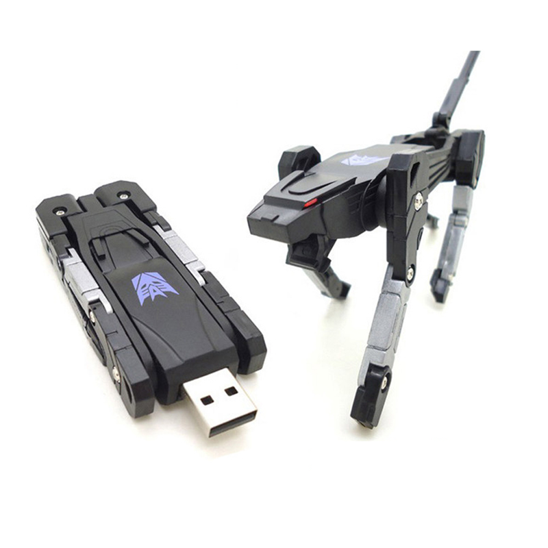 Black Robot USB Flash Drive 8 GB 