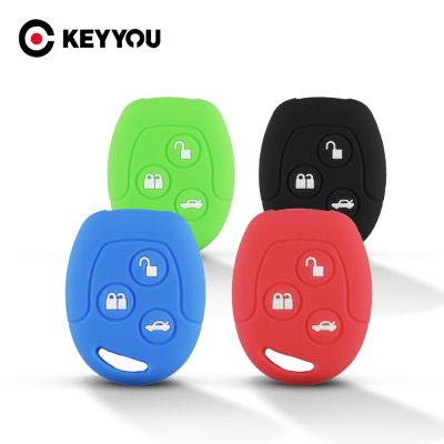 dfthrghd KEYYOU 2/3 Buttons For Ford Focus Mondeo Festiva Fusion Suit Fiesta KA Holder Protector Remote Silicone Car Fob Key Case Cover