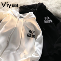 Viyaa เสื้อฮู้ด เสื้อแขนยาวอบอุ่น หลวมและสบาย สบาย น่ารัก สบายๆ นุ่มนวล DT220472 41Z231011