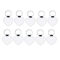 10Pcs Leather Keychains Blank MDF Keychains Sublimation Heat Transfer Keychains Kit