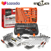 STELLAR King Tools เครื่องมือช่าง ประแจ ชุดบล็อก 216 ชิ้น (ชุดใหญ่) ขนาด 1/4 นิ้ว 3/8 นิ้ว 1/2 นิ้ว ชุดเครื่องมือ ชุดประแจ ลูกบล็อก บล็อก ไขควง KING TOOLS SERIES ผลิตจากเหล็ก CR-V แท้ รุ่น WKT-216PCS