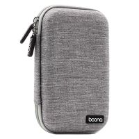 BOONA 2X Portable Storage Box Waterproof Storage Bag for 2.5-Inch Mobile Hard Drive Power Supply USB Drive Data Headset Gray