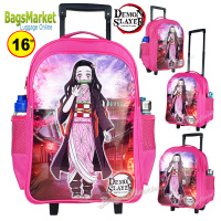 Bagsmarket Luggage 16 นิ้ว Demonslayer Nezuko กระเป๋านักเรียน กระเป๋าเด็ก กระเป๋าเป้ล้อลาก เป้สะพาย พร้อมส่งจร้า