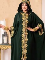 Gaugun Abaya กัฟตันมุสลิม Wanita Dubai Abayas Goun Malam Mewah Elegaun Bertudung Afrika Jubah Boubou Pakaian Wanita