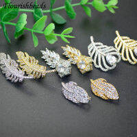 Various Shape Leaf Clasp &amp; Hooks Fasteners Pave Zircon Beads for DIY Jewelry Makings Necklace Bracelet Chain Accessory Supplies