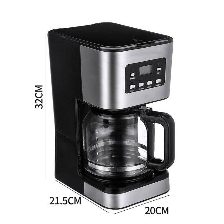 เครื่องชงกาแฟหยดอัตโนมัติ12ถ้วยเครื่องชงกาแฟไฟฟ้า950w-พร้อมใช้ที่สำนักงานที่บ้านฟังก์ชั่นรักษาความอบอุ่นอัตโนมัติ220v-กาต้มน้ำ