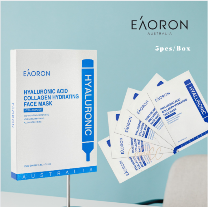 EAORON Hyaluronic Acid Collagen Hydrating Face Mask (5 pcs/Box) Lazada