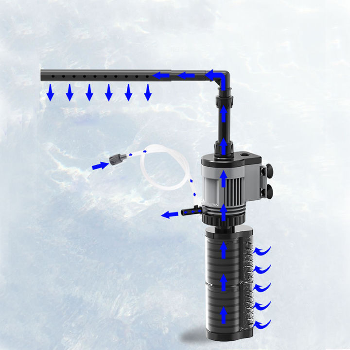 gray-61014w-aquarium-filter-pump-for-small-middle-fish-tank-aquarium-rainy-water-outlet-tube-parts-air-oxygen-hose-pump