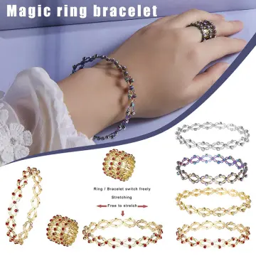 2 In 1 Creative Magic Stretchable Ring Bracelet Mor Women Shiny M Slim T0K8  - Walmart.com