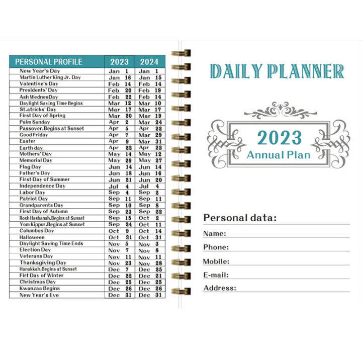 2023-diary-time-management-monthly-agenda-office-organizer-planner-weekly-daily-calendar