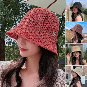 Red Polka Dot Jersey  Pattern Flat Top Breathable Bucket Hats