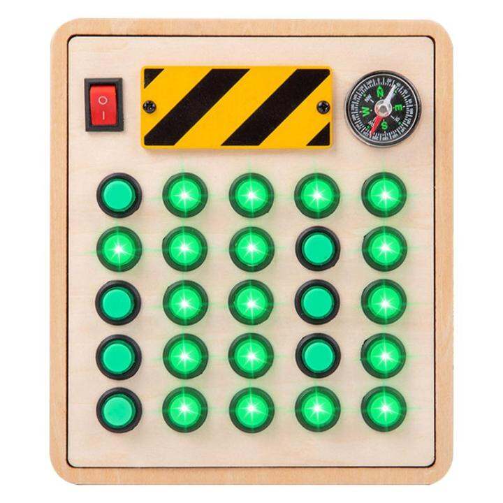 Montessori Busy Board LED Light Switch Busy Board Wooden Sensory Toys