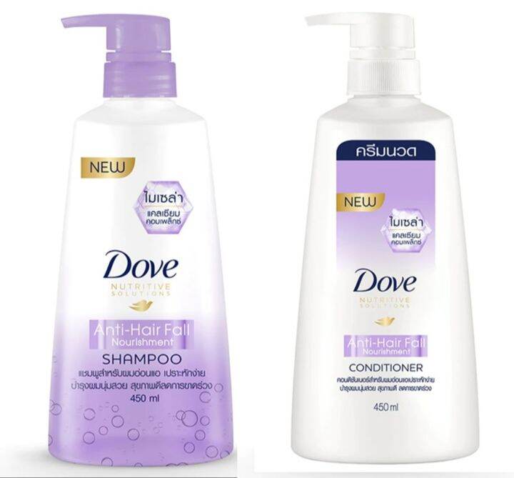 Dove Micellar AntiHair Fall Set (Shampoo + Conditioner 450ml) โดฟ