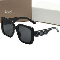 Dior แว่นตากันแดดโพลาไรซ์ป้องกันรังสียูวีสำหรับผู้หญิงและผู้ชาย,แว่นตากันแดดป้องกันแสงสะท้อนกัน UV400 100% พร้อมกรอบโลหะขนาดใหญ่แว่นตากลางแจ้งสี่เหลี่ยมสำหรับผู้ชายและผู้หญิง