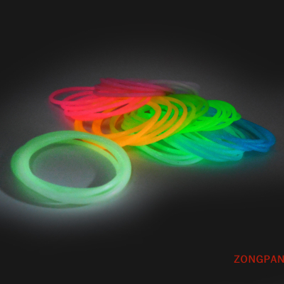 ZONGPAN 10ชิ้นสายรัดข้อมือคืนเรืองแสงยางซิลิโคนเหนียว DIY Hairbands เครื่องประดับของขวัญเครื่องประดับ