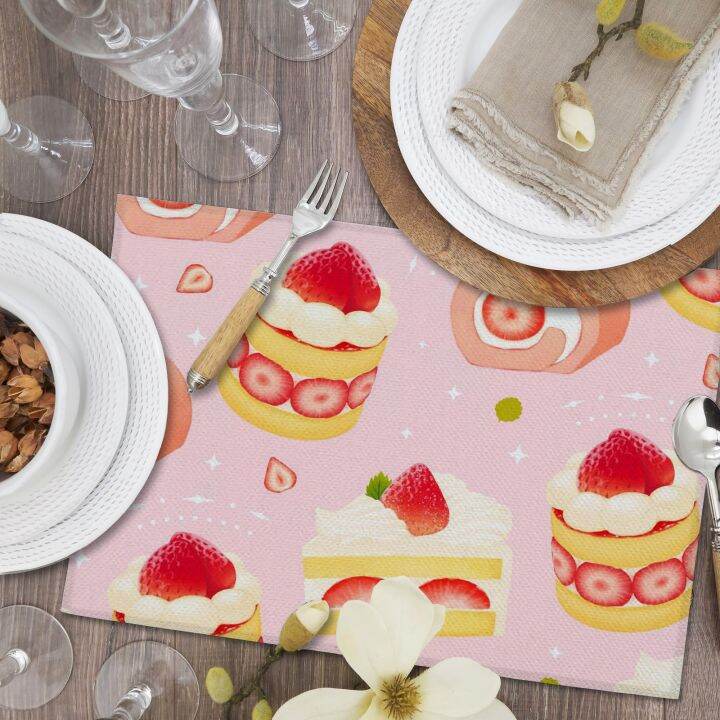 cc-strawberry-lemon-fruit-print-table-cotton-placemat-dinner-bowl-coaster-cup