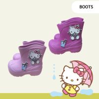 รองเท้าบูทเด็กหญิง Sanrio Hello Kitty My Melody ของแท้ ถูกลิขสิทธิ์ รองเท้ากันฝน รองเท้าบูท ยาง