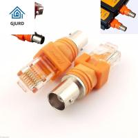 GJURD คุณภาพสูง 1ชิ้น แผงแชสซี โคแอกเซียล ขั้วต่อสายเคเบิล Barrel Coupler RJ45 ถึง RF ตัวเชื่อมต่อ BNC หญิงถึง RJ45 ชาย อะแดปเตอร์