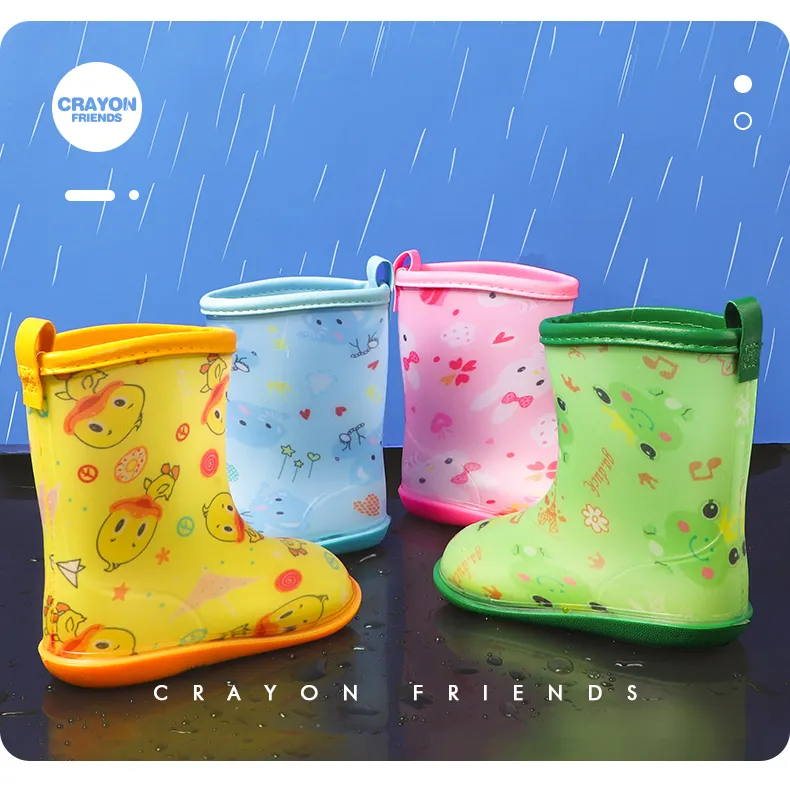 Baby rain boots water shoes children rain boots raincoat boy 1 2