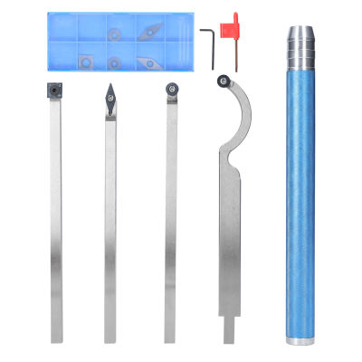 12Pcs/Set High Hardness Metal Lathe Turning Tool Kit Boring Bar Holder Set for Processing Steel Parts Handheld Woodworking Tool