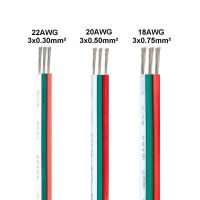 20เมตร Ws2811 Electical 3ขา22awg 20awg 18awg ส่วนต่อขยายสายเคเบิ้ลกระป๋องลวดทองแดง3pin สายไฟฟ้าสำหรับ Rgb พิกเซลหลอดไฟ