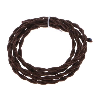 2 M 2x0.75 Coffee Vintage Retro Twist Braided Fabric Light Cable Electric Wire