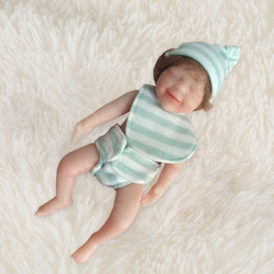 Reborn Baby Doll 6 Inches Lifelike Newborn Baby Full Body Silicone Doll Mini Bebe Doll Sleeping Doll Gift Kids Anti-Stress Toys