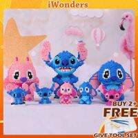 HOT!!!▣ pdh711 Nano Stitch Blocks Cartoon Lilo Stitch Building Bricks Pink Angel Bricks Adult Kids DIY Toy Gift Table Decoration