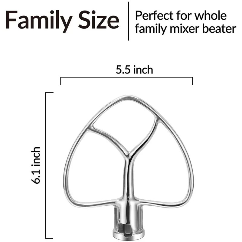 Mixer Attachment Stainless Steel Flat Beater for KitchenAid 4.5-5QT K45SS  KSM75 Drop Shipping