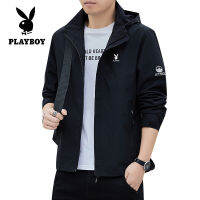 PLAYBOY ผู้ชายวิ่งแจ็คเก็ตปีนเขาเสื้อกันน้ำกันลมแจ็คเก็ตกันน้ำถอดออกได้แม้กระทั่งแจ็คเก็ตความเสี่ยงภายในกระเป๋า