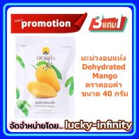 3 แถม 1! มะม่วงอบแห้ง (Dehydrated Mango) ตราดอยคำ ขนาด 40 กรัม ผลิตจากผลไม้ธรรมชาติในฤดูกาล ไม่เจือสี และไม่แต่งกลิ่นสังเคราะห์