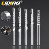 LIDIAO 3d Cnc Router Bit แกะสลักตัด 3.175 /4/6 Shank One Single Flute Spiral Carbide Milling Cutte Acrylic PVC Wood MDF