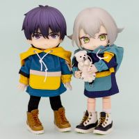 New Color Blocking Ob11 Doll Outdoor Jackets Doll Hoodie Sweater For Penny Nendoroids Ob11 Mollys Obitsu 11 Doll