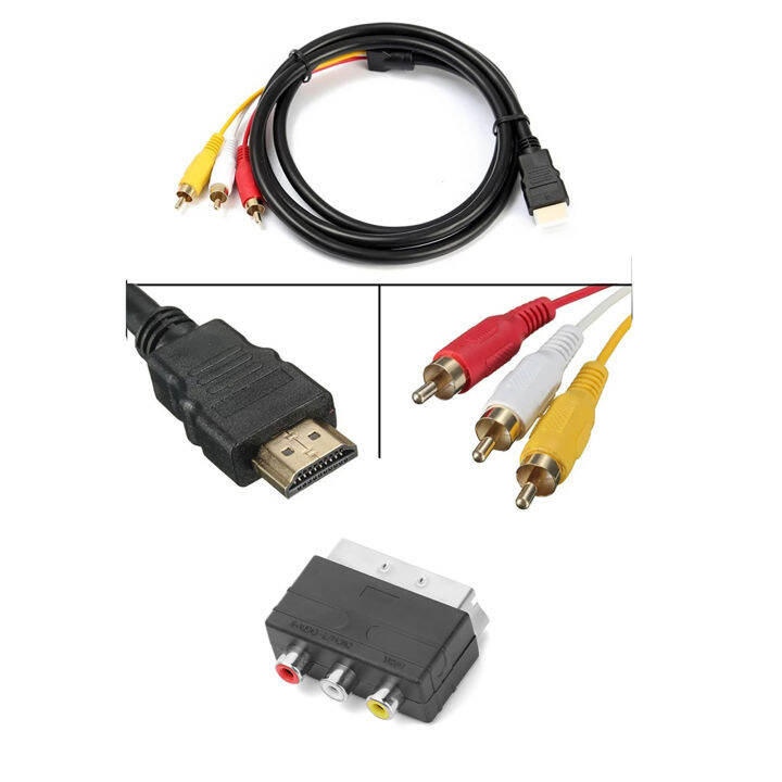 zp-5โวลต์แบบพกพา-hd-วิดีโอ-hdmi-เข้ากันได้กับ3rca-av-scart-คอมโพสิตแปลงอะแดปเตอร์เคเบิ้ลสายไฟสำหรับโฮมเธียเตอร์ระบบ