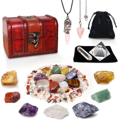 【CC】℗  25Pcs and Healing Stone Set Chakra Spiritual Astrology Reiki Crystals